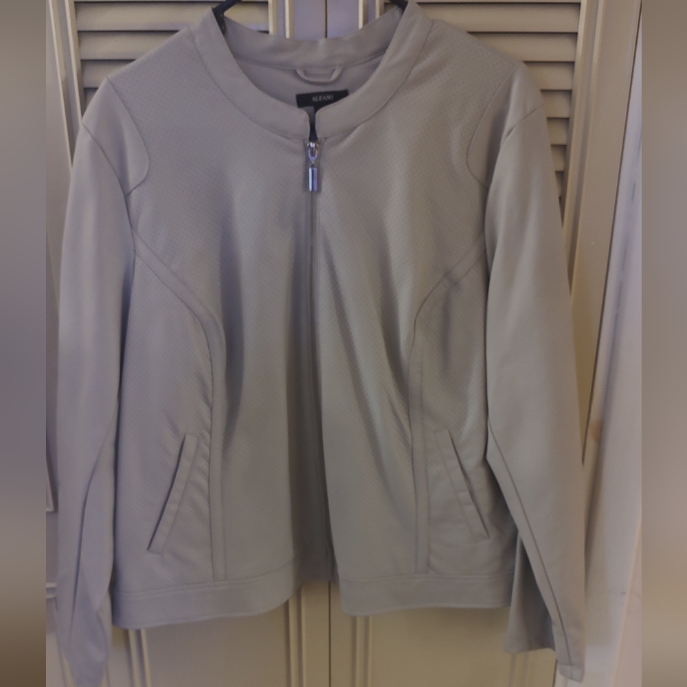 Alfani Gray Bomber Jacket with Stand-Up Collar